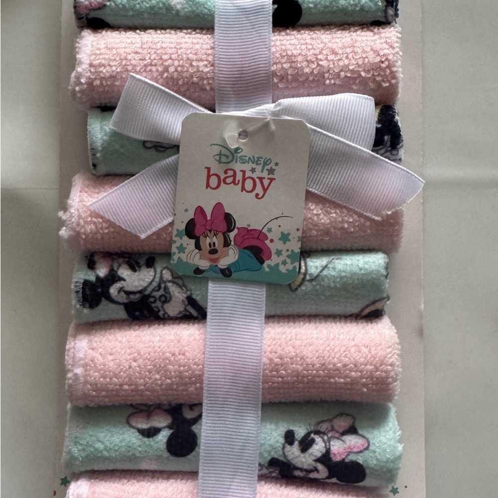 Disney Baby Pink and Mint Washcloth Set